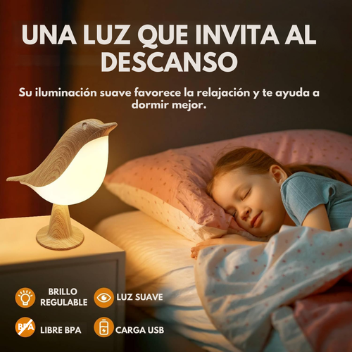 Lámpara LED con forma de pájaro y control táctil
