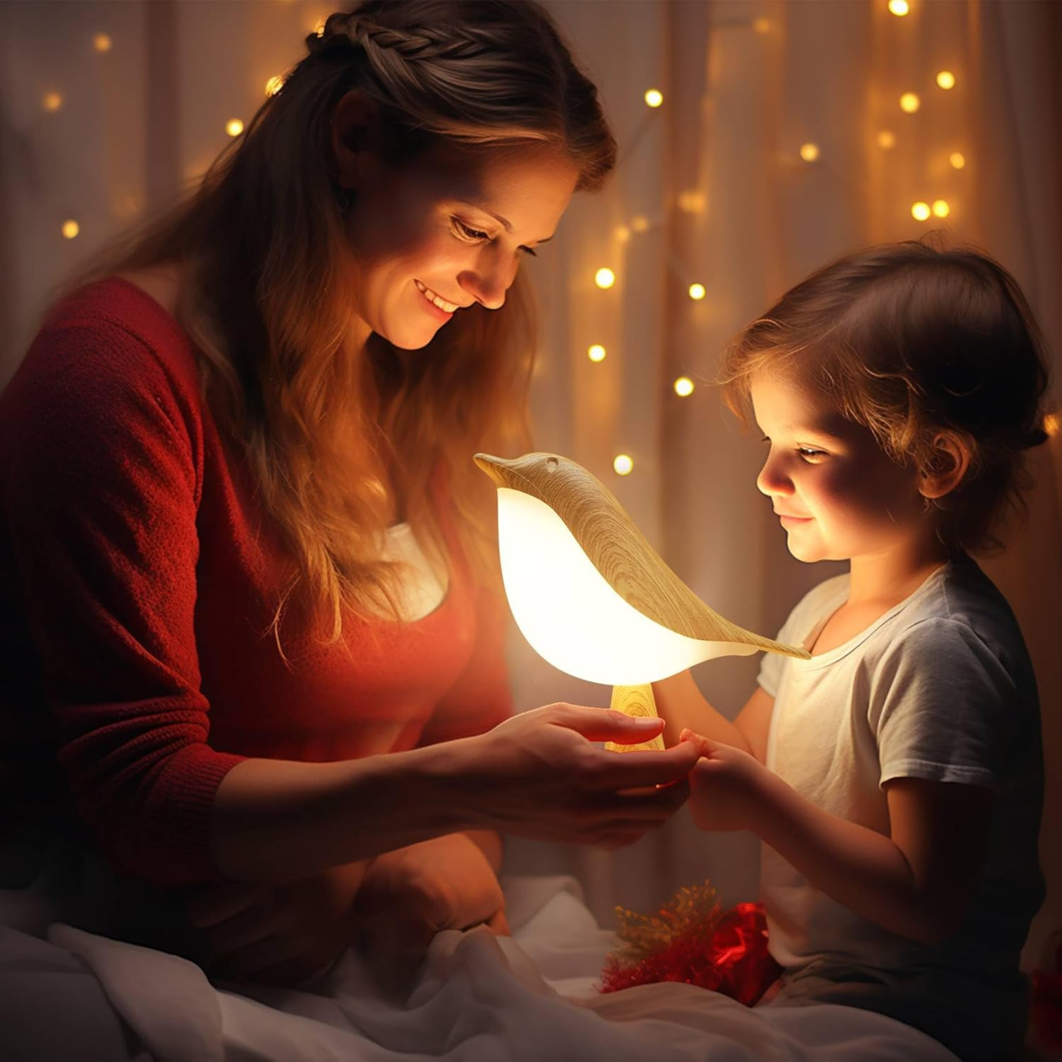 Lámpara LED con forma de pájaro y control táctil